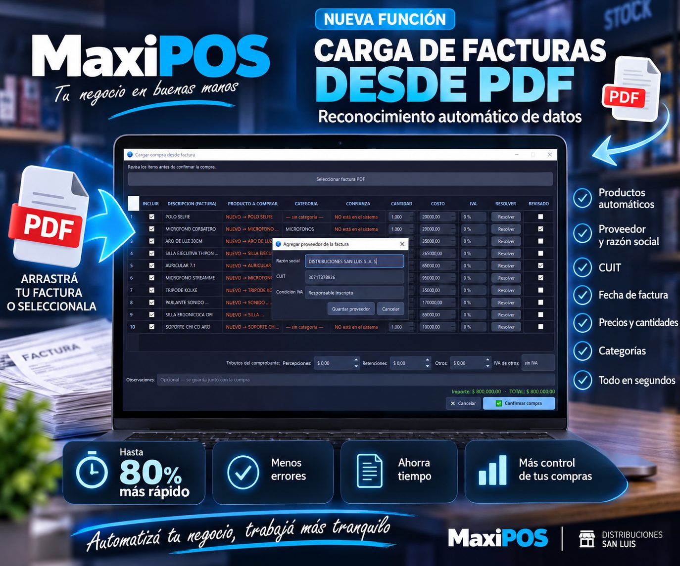 Carga de facturas desde PDF